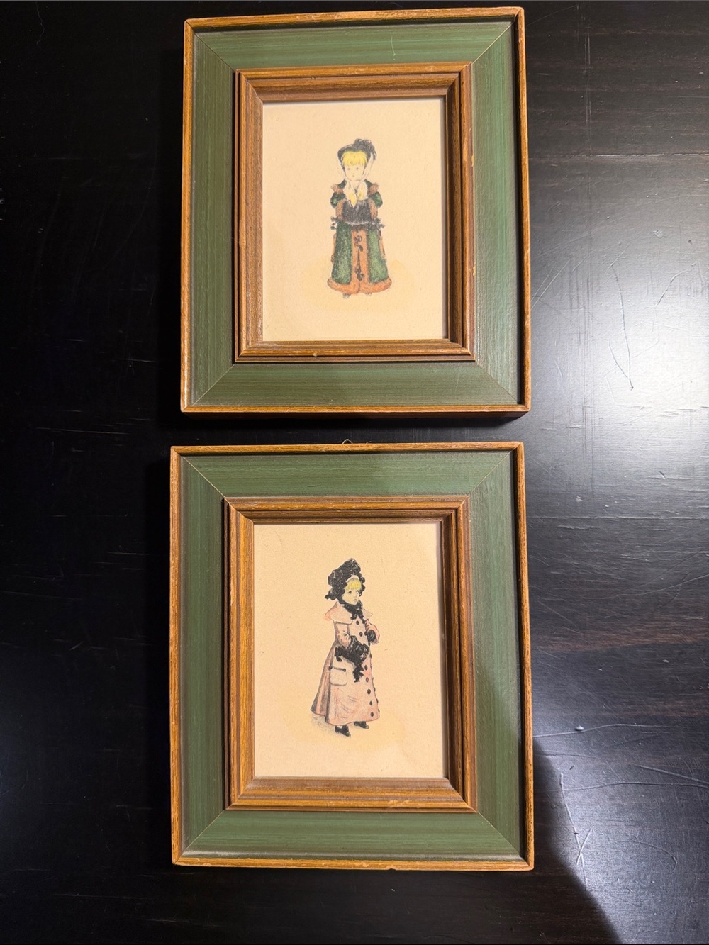 Vintage Framed Victorian Children illustrated by English Artist Kate Greenaway